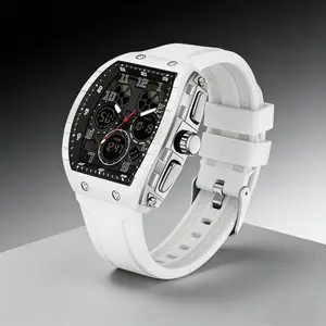 Dual time, countdown, running seconds, alarm clock and hourly clock, Sunday date, barrel-shaped, versatile, casual style