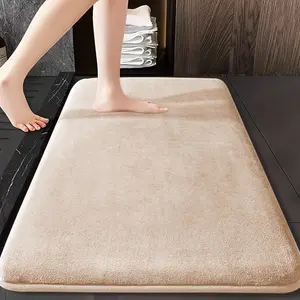 Super Soft Absorbent Floor Mat 25D Thickened Non-Slip Machine Washable Luxurious Memory Foam Bath Mat Quick-Drying Thickened Bathroom Rug Soft Comfortable Home Decor Living Room Kitchen Laundry Room Bedroom Indoor Use Cozy Bath Mat