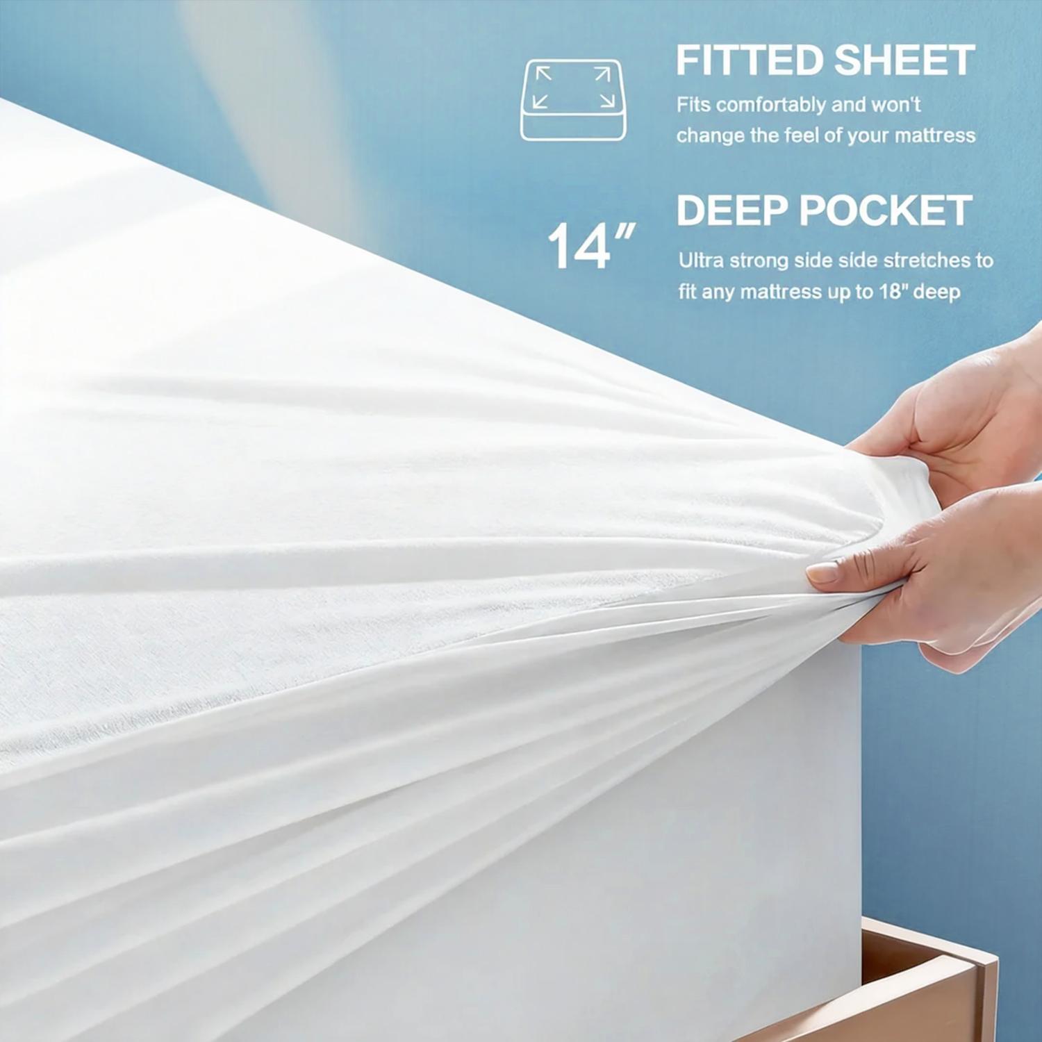 【TASTELIFE】 Waterproof Mattress Protector Twin XL Size, 100% Waterproof Breathable Noiseless Mattress Cover with Deep Pocket for 6-18 inches Mattress, Machine Washable & Vinyle-Free (White) topper 【TASTELIFE】 Waterproof Mattress Protector Twin XL Size, 100% Waterproof Breathable Noiseless Mattress Cover with Deep Pocket for 6-18 inches Mattress, Machine Washable & Vinyle-Free (White) topper