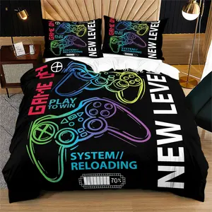 3pc game console controller bedding set, including 1 duvet cover and 2 pillowcases, a gift for friends, suitable for single beds and double beds, multiple sizes available, very suitable for bedrooms, dormitories and guest rooms