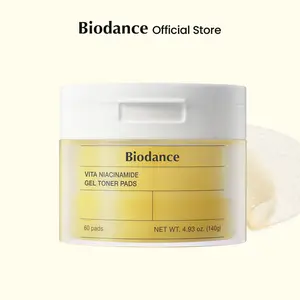 [Biodance Official] Vita Niacinamide Gel Toner Padsㅣ Spot Correcting, Gentle Exfoliating, Evening Skin Tone, Brightening, Hydrating | 4.93 fl.oz.(140g), 60Pads