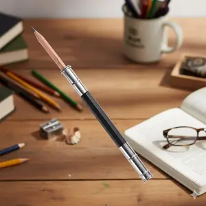 Adjustable Dual-Tip Pencil Extender with Dual-Clip Design, Anti-Slip Grip for Sketching, Portable Drawing Tool Set for Artists, Multi-Size Compatible Sketch Extension for Students & Creatives. Essential Precision Equipment.