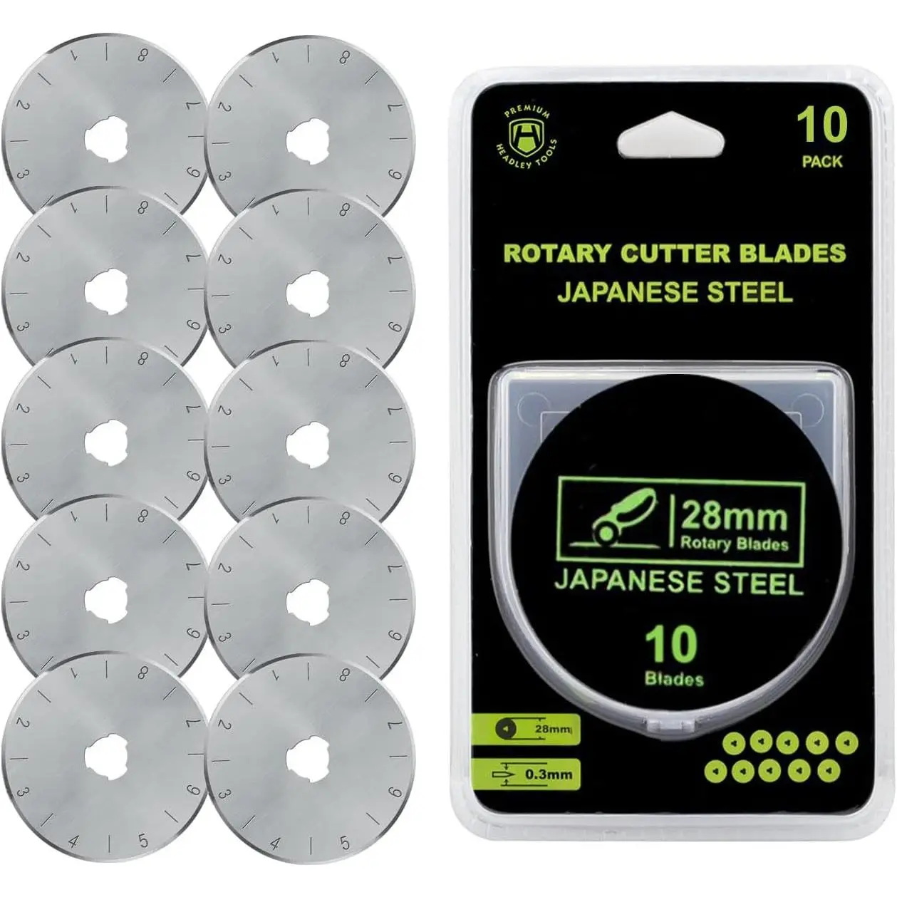28mm Rotary   10 Pack Fits Olfa, Fiskars, Replacement Rotary  for Arts Crafts Quilting Scrapbooking Sewing,  and Durable