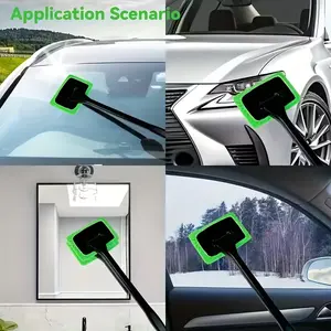 Dual-Purpose Car Window Cleaning Brush with Interchangeable Heads for Fog-Clearing & Dust Removal Ideal for Vehicle Washes & Glass Maintenance No Battery Needed