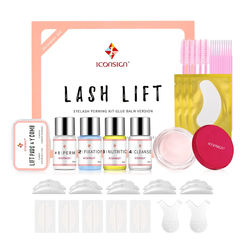 ICONSIGN Professional Lash Lift Kit with 150g Glue Balm, Long-Lasting Eyelash Perming Cosmetic for Salon Use, 12-15 Applications, Eyelash Bond Glue