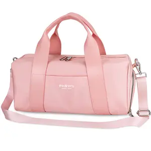 Small Gym Bag for Girls Kids,Sport Duffle Bag for Women Fitness Workout, Travel, Dance, Ballet, Swim with Shoes Compartment & Waterproof Pocket,Easy Carrying Pu Leather Handle (16"-Small)