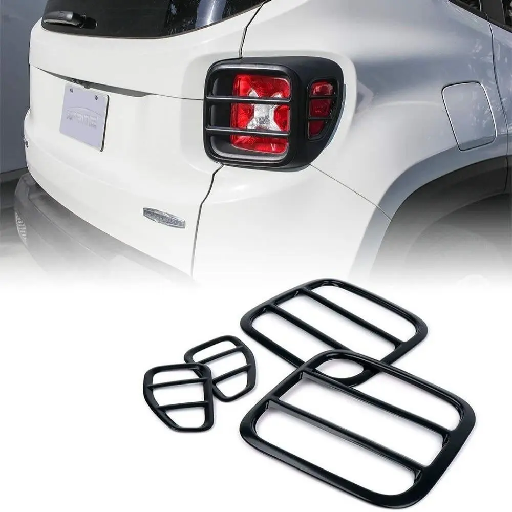Tail Light Cover Guard Frame, Impact-Proof Light Protection for Jeep Renegade 2015-2018, Off-Road Rugged Rear Lamp Protector