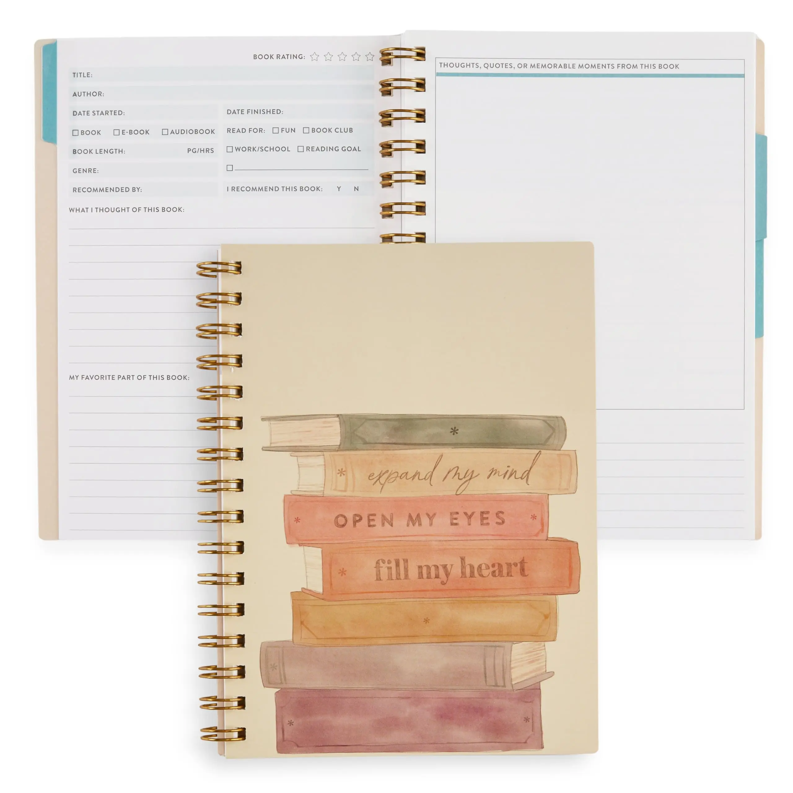 Erin Condren A5 Reading Log Books of Wisdom Cover Inspired by Erin Condren Customizable Scheduling Neutral Colorblends Cover Stylish Durable Planner