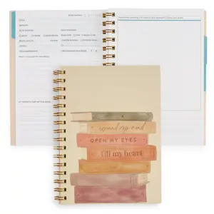 Erin Condren A5 Reading Log Books of Wisdom Cover Inspired by Erin Condren Customizable Scheduling Neutral Colorblends Cover Stylish Durable Planner