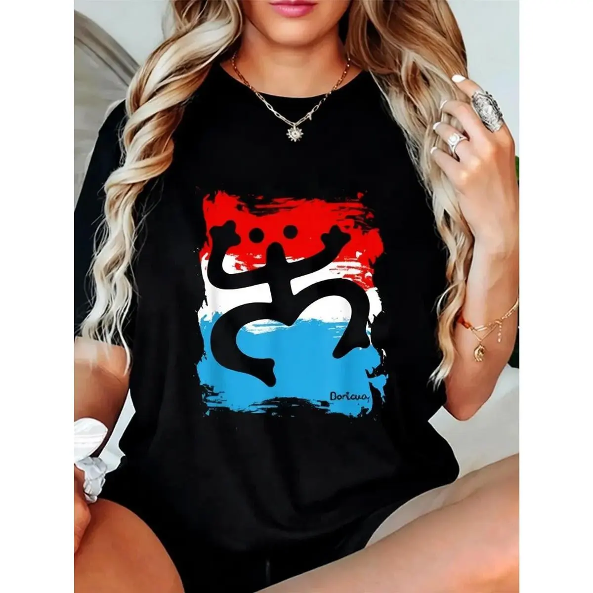 Men's Puerto Rico Coqui Taino Boricua Graphic T-Shirt - 100% Knitted Cotton Top, Sporty Simple Customized Classic Streetwear Tee, Tshirt, Casual, Menswear