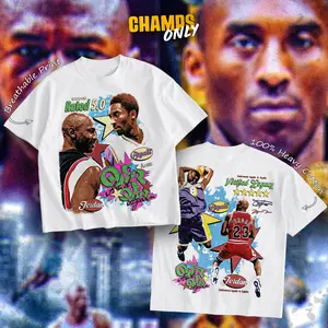 CHAMPS ONLY The Ultimate GOAT Debate Heavy Cotton T-Shirt For Basketball Fans, Menswear Outfit, Direct To Garment Breathable Print