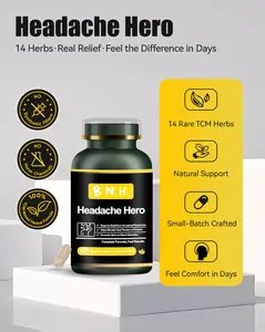 Headache Hero - Relaxes Head & Neck Muscles - Helps Prevent Future Migraines - Not for Immediate Relief - Improves Oxygen to Brain - 14 Natural Ingredients - Tension in Shoulders & Scalp - 150 Count Herbal Wellness Blend