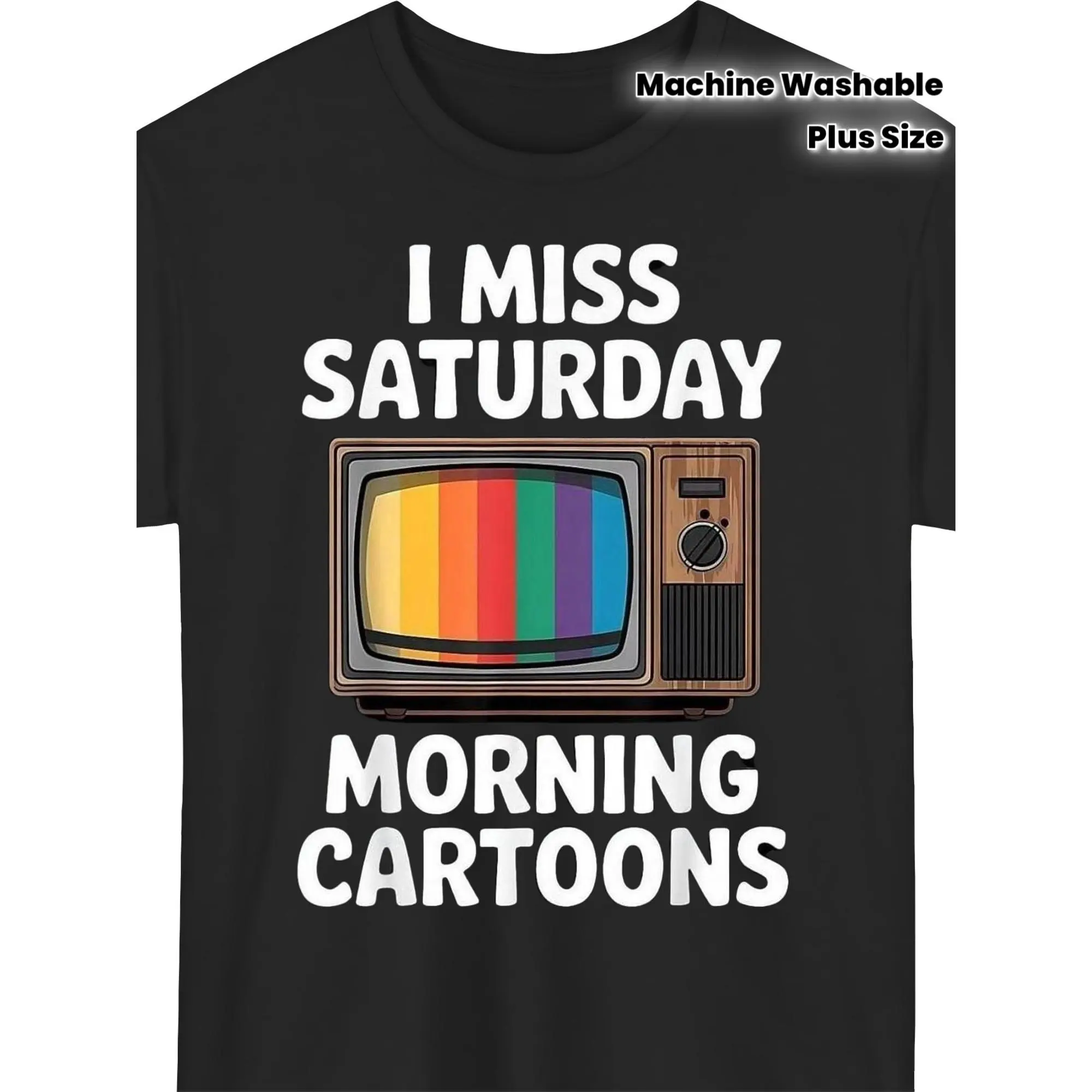 Men's Cotton-Polyester Blend Fabric Long-Sleeve T-Shirt, 80s Retro Cartoon Print, Round Neck, Casual Streetwear Loose Fit Plus Size Top, Rib, Stretch, Menswear, Drop Shoulder