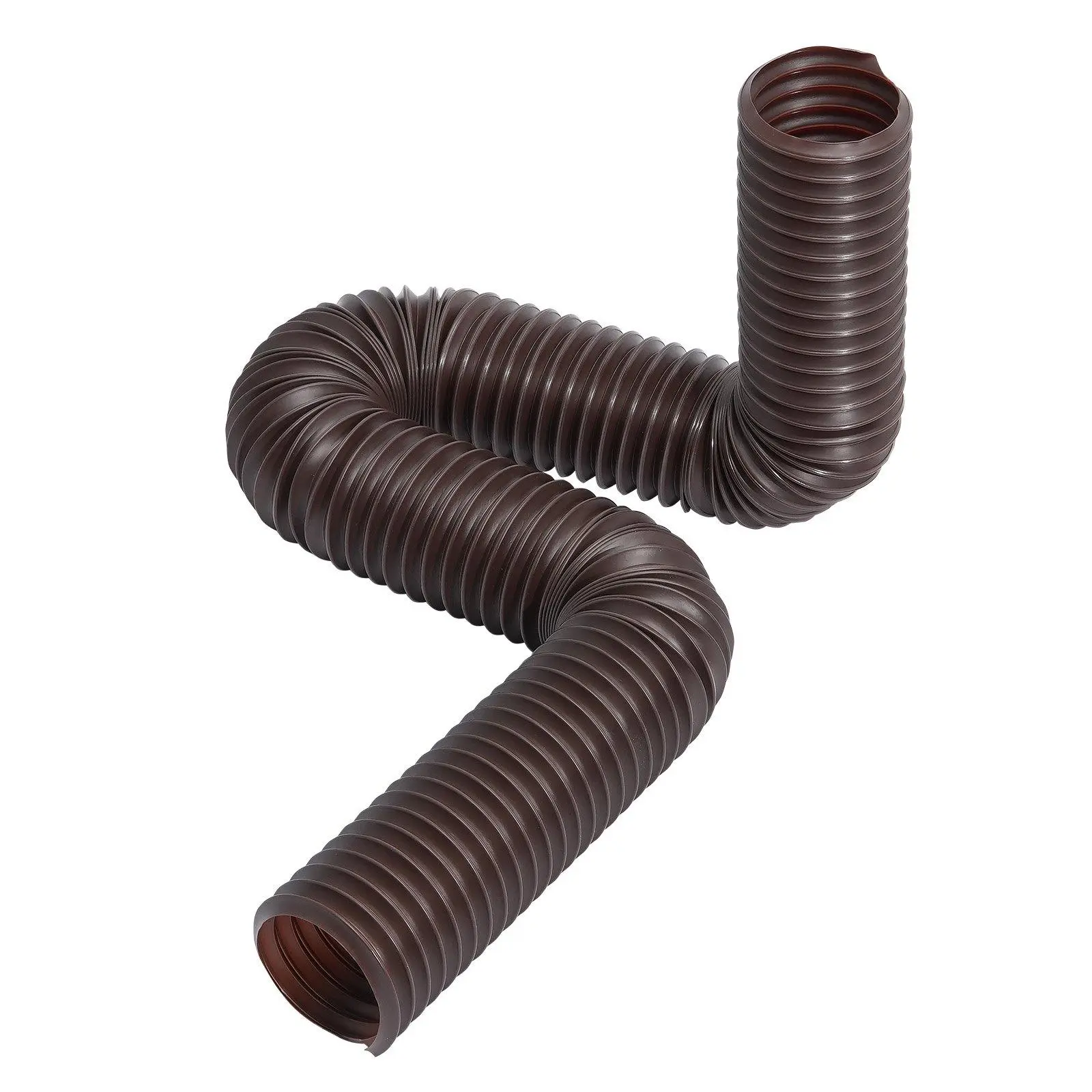 Rain Gutter Downspout Extensions, 2-Pack Flexible Downspout Extender, Down Spout Drain Extension Extendable from 22" to 63", Gutter Extensions with Adapters, for Rainwater Drainage, Brown