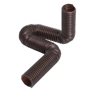 Rain Gutter Downspout Extensions, 2-Pack Flexible Downspout Extender, Down Spout Drain Extension Extendable from 22" to 63", Gutter Extensions with Adapters, for Rainwater Drainage, Brown