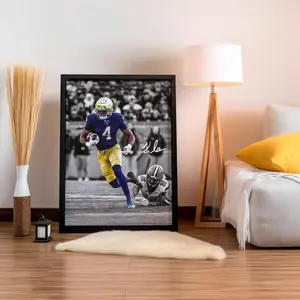 [ SALE UP 45% - UNFRAMED POSTER ] Jeremiyah Love Poster, Signed Football Poster, Athlete Artwork, Fan Room Poster