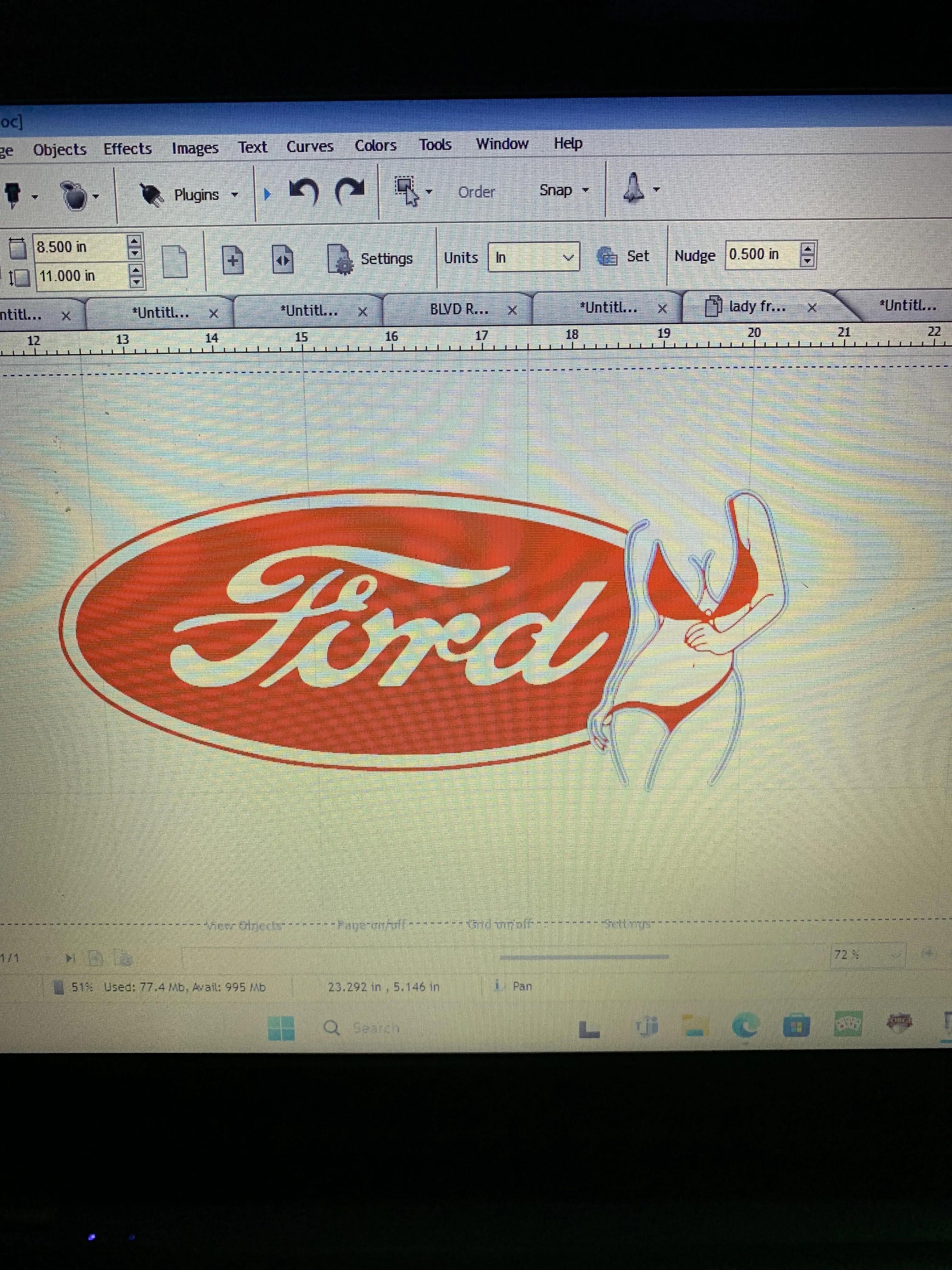 Ford Decal with lady Ford Decal with lady