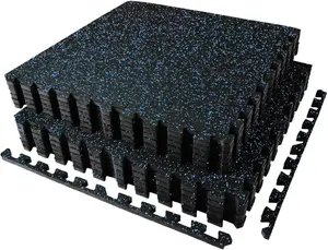 AIRHOP 0.79in Thick 48 Sq Ft Exercise Equipment Mats, 12 Tiles Upgraded Rubber Top with High Density EVA Foam, Large Interlocking Puzzle Gym Flooring For Home Gym, Heavy Weight Workout,Black & White SpringStatements