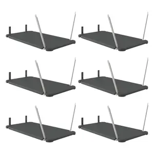 Suncast 6 Pack Vertical Shed Shelf Space Saving Hanging Outdoor Storage, Black