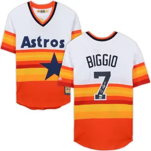 Craig Biggio Houston Astros Autographed Rainbow Replica Jersey - Fanatics Authentic Certified
