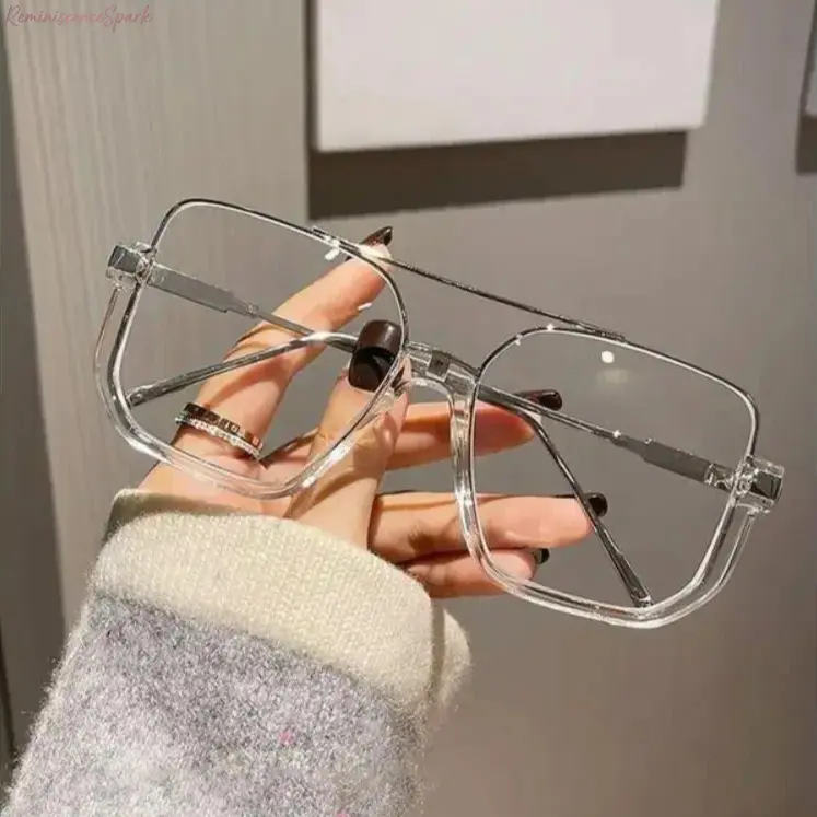Clear Top Bar Square Frame Eyeglasses for Men Women Fashion Lightweight Eyewear Comfortable Daily Wear Ideal for Office Work Students Study & Casual Outfits