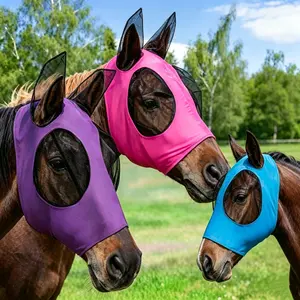 Breathable Elastic Horse Mask, Protective Face Cover for Horses, Mosquito and Insect Repellent, Equestrian Gear, Horse Riding Accessories