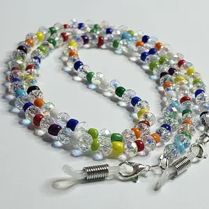 iArtJassy 'Confetti' Eyeglass Chain & Necklace Accessory - Made with Glass and Glass Crystal Beads, Hypoallergenic, Stylish Accessory for All Eyewear