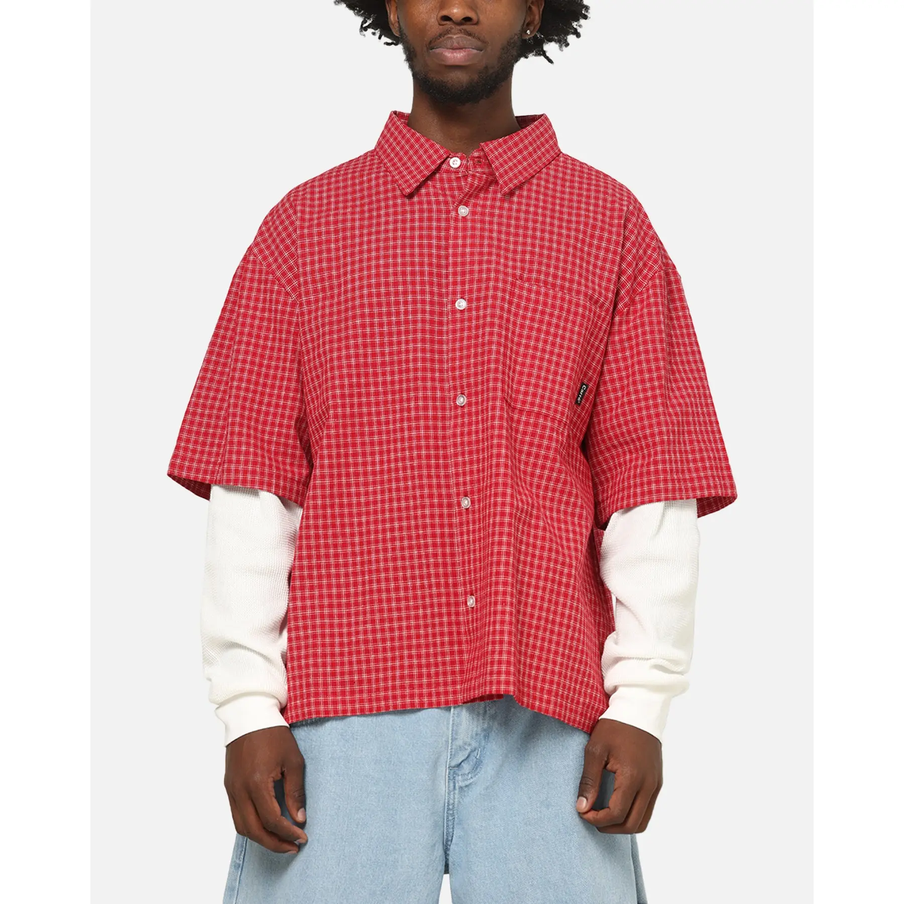 Carre Archive Layered Shirt Red Plaid