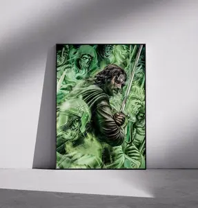 Aragorn poster, Middle Earth poster, fantasy hero wall decor gift, Viggo Mortensen