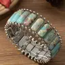 Vintage Boho Style Turquoise Decorated Bracelet, Fashionable Jewelry for Women & Men, Trendy All-match & Exquisite Jewelry for Birthday Gift, Jewelry Gifts, Gemstone Bracelet, Bohemian Bracelets