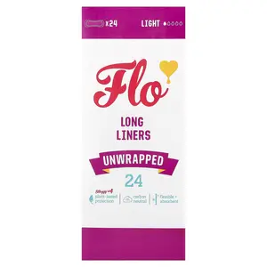 Here We Flo Long Liners, Unwrapped, Light, 24 Liners