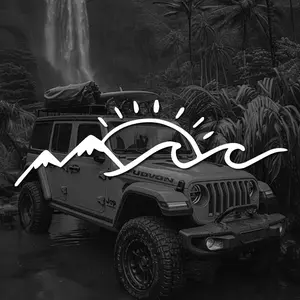 Mountain Sea And Sun Lover Stickers Vinyl Creative Fun Car Stickers, Motorcycles, Trucks, Laptops, Water Bottles, Etc for your car décor