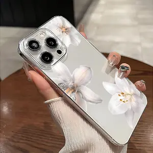 Phone case: Transparent White  Flower Pattern UV Printing Phone Case for iPhone 17 16 15 14 13 12 11 XS XR X Plus Pro Max Series, holiday gifts, birthdays, girlfriends, boyfriends, friends or yourself