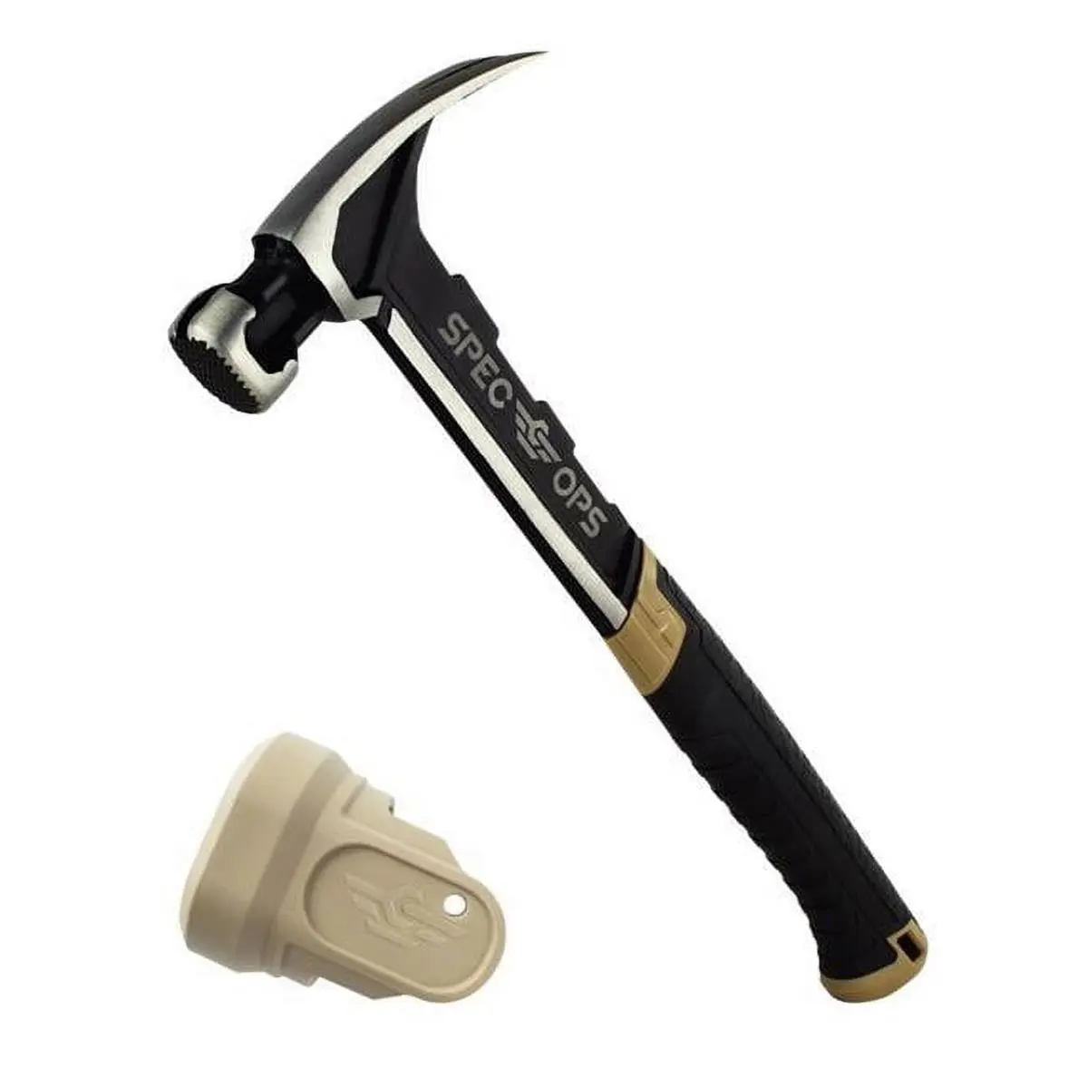 212 MAIN 22 oz Milled Face Framing Clawhammer - 14.5 in. Polypropylene TPR Handle, Black & Flat Dark Earth, Soft Cap Included, Hand Tool for Construction Projects, Hand Tools