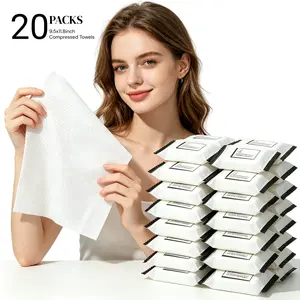 Extra Large Compressed Towels,Disposable Towel Thicker(9.5" x11.8") 20/40/60/80/100/120 Bulk Set Disposable Compressed Washcloths for Travel & Camping, Soft Compressed Face Towels for Daily Use & Camping Essentials