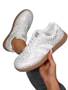 Elegant Leopard Print Sneakers, Retro Rubber Sole Casual Shoes, Unisex Trendy Footwear for All Occasions, Durable & Stylish Design, Trainer