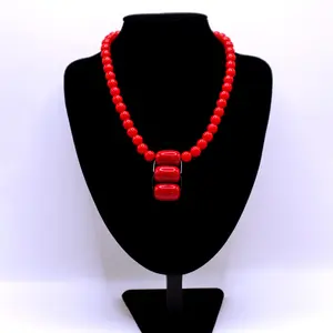 Simple old African beads pendant necklace