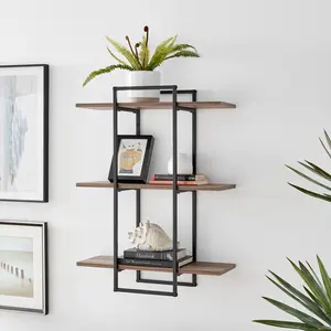 Antigua Crossed Double Rectangle 3-Tier Shelf Unit