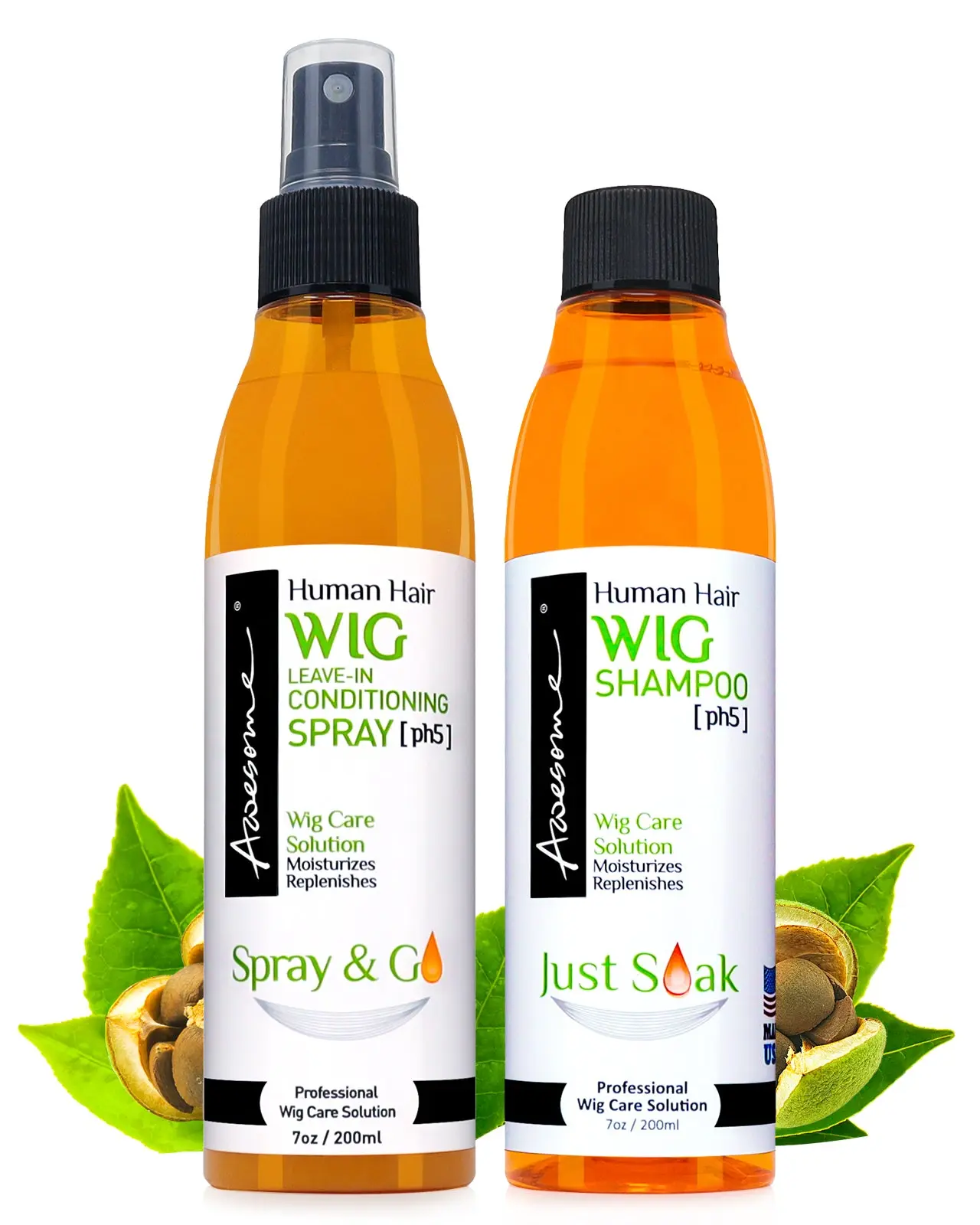 Human Hair Wig Shampoo & Leave in Conditioner Spray for wigs