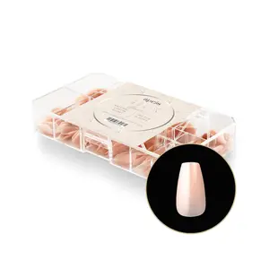 APRÉS Coffin Neutrals Gel-X Pre-Colored Toasty Pink Soft Gel Press On Nail Tips, 150pcs 11 Sizes (00-9) Lightweight Extension Set, Fast Flash Cure DIY Nail Art Kit with Box, Selfcare Supplies, Press On Nail Sets