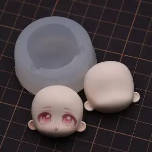Ultra-Light Clay Q Version Hand-Drawn Face Mold, DIY Mini Baozi Face Silicone Mold, Cute Face Clay Silicone Mold for Crafts