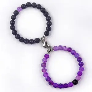 Couples Bracelet Magnetic Healing Crystal Stone Stretch Cord Friendship Bracelets for Men & women, Ladies and Gentleman
