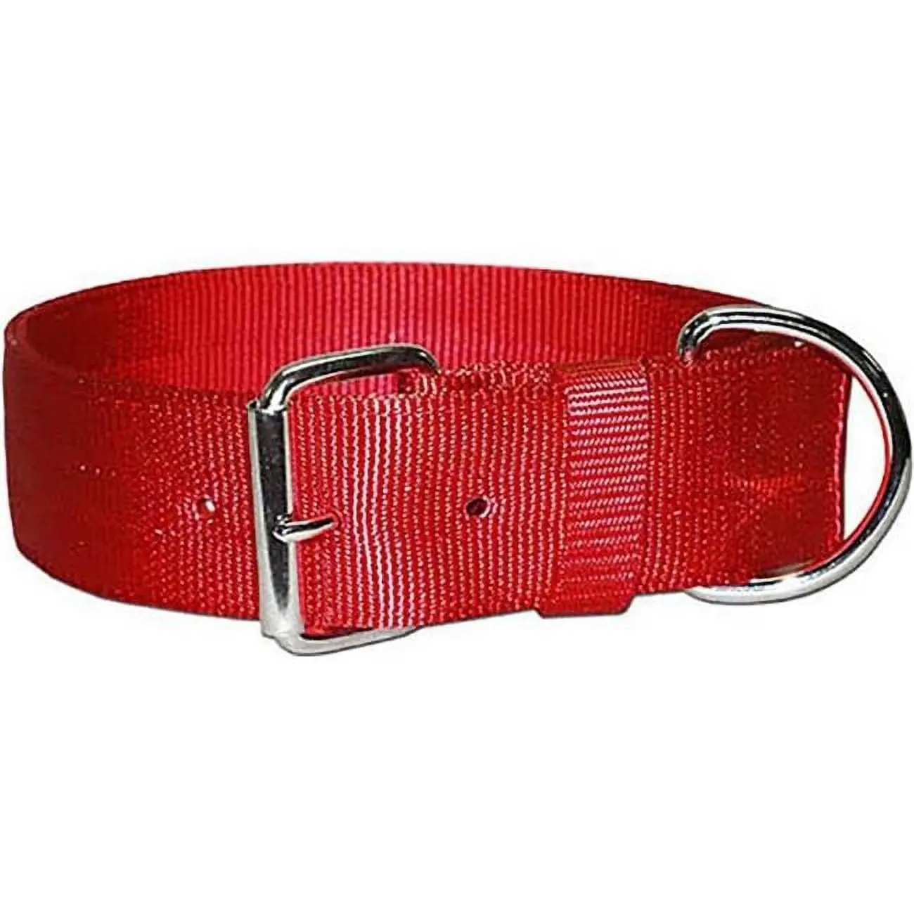 Leather Brothers Bravo Series 2-Ply Nylon Fabric Dog Collar, 2 x 27 in, Red, Model 200N-RD27