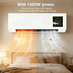 No Drilling Hassle! 1400W Dual Mode Wall Mounted Fan Natural Wind Fast Heating For Home Bedroom