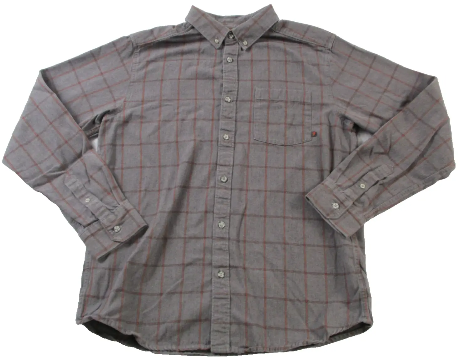 Mountain Hardwear Shirt Mens Med Gray Plaid Flannel Long Sleeve Button Up 1606 Pre-Owned