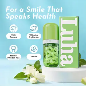 LUHA Probiotic Solid Toothpaste Pearls, Teeth Whitening & Fresh Breath, Fluoride-Free Oral Care, Travel-Friendly & Eco-Friendly Toothpaste Beads