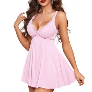 Avidlove Womens Nightgown Lingerie Sleepwear Lace Chemise Modal Slip Nighties