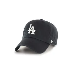 47 Dodgers Black Clean Up Hat - Minimalist Sporty Hat with No Loop Label, Secure Fit, Self-Strap, for Casual Wear, Sporty Hats