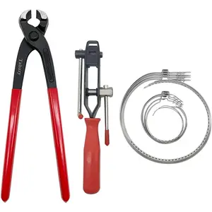 CV Joint Banding Tool Kit with Cutter, Ear Clamp Pliers, 8pcs Single Ear CV Boot Clamps, Hose Axle Plier for Auto ATV UTV
