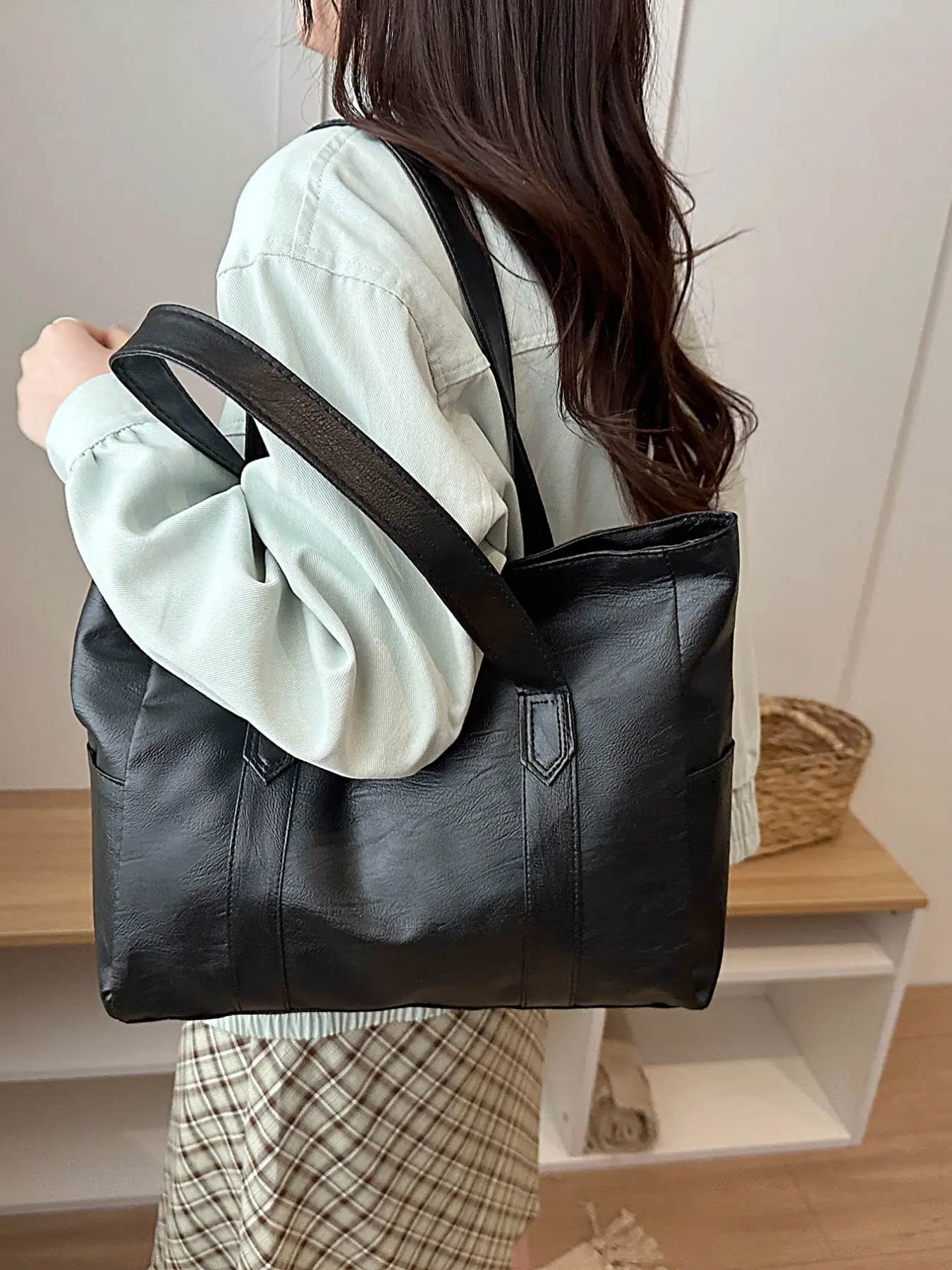 Women's Large Capacity Casual Shoulder Bag, Trendy Korean Style Handbag & Crossbody Purse, Stylish Daily Use Accessory